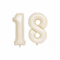 Beige 18th birthday number balloons 40 inch foil set