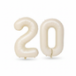 Beige 20th birthday number balloons 40 inch foil set