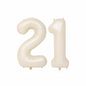 Beige 21st birthday number balloons 40 inch foil set