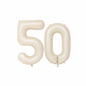 Beige 50th birthday number balloons 40 inch foil set