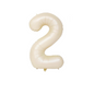 Beige number 2 balloon UK – giant 40 inch neutral cream foil 2nd birthday decoration