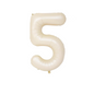 Beige number 5 balloon UK – giant 40 inch neutral cream foil 5th birthday decoration