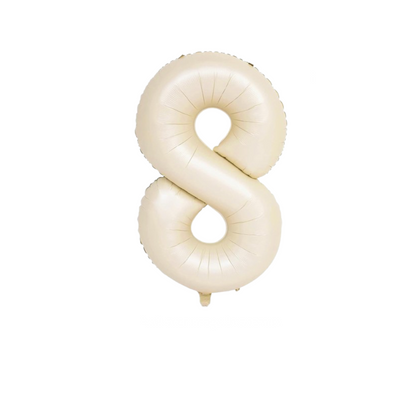 Beige number 8 balloon UK – giant 40 inch neutral cream foil 8th birthday decoration