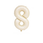 Beige number 8 balloon UK – giant 40 inch neutral cream foil 8th birthday decoration
