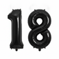 Black 18th birthday number balloons 40 inch foil set