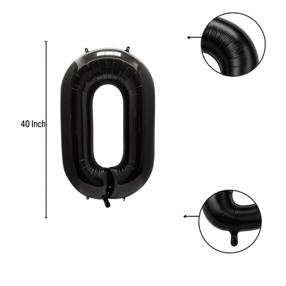 giant black number 0 helium balloon for 10th 20th 30th birthday decoration