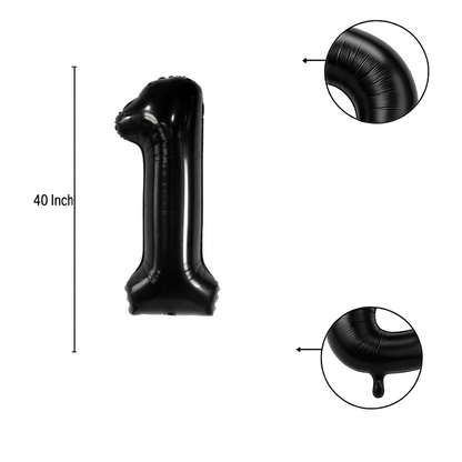 giant black number 1 helium balloon for milestone birthday decoration