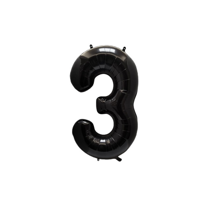 40 inch black number 3 foil balloon for 3rd 13th 30th birthday party UK