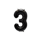 40 inch black number 3 foil balloon for 3rd 13th 30th birthday party UK