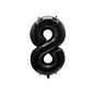 40 inch black number 8 foil balloon for 8th 18th 80th birthday party UK