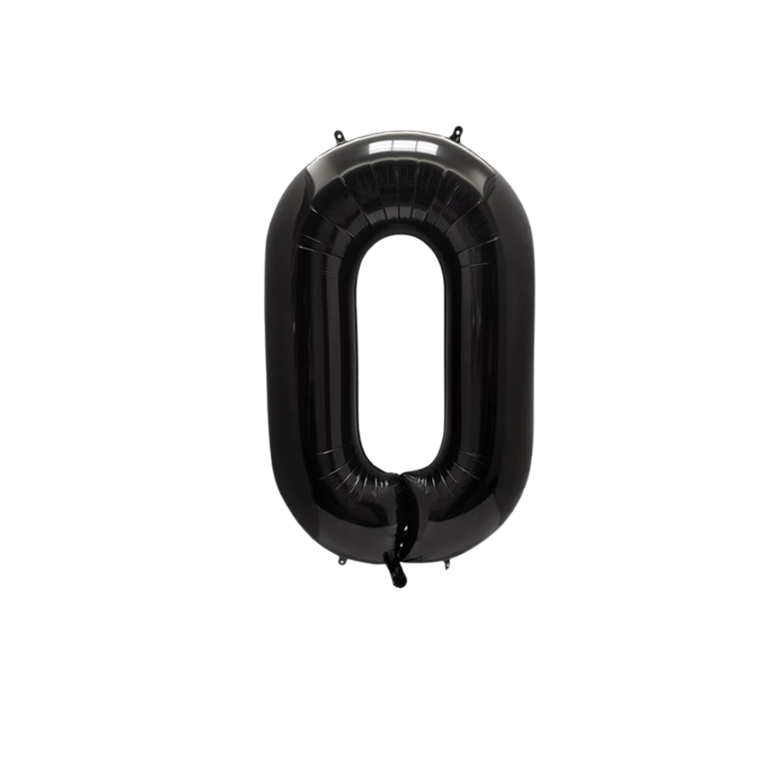 40" Black Number 0 Foil Balloon – Giant Helium Balloon for Birthday Party Decorations