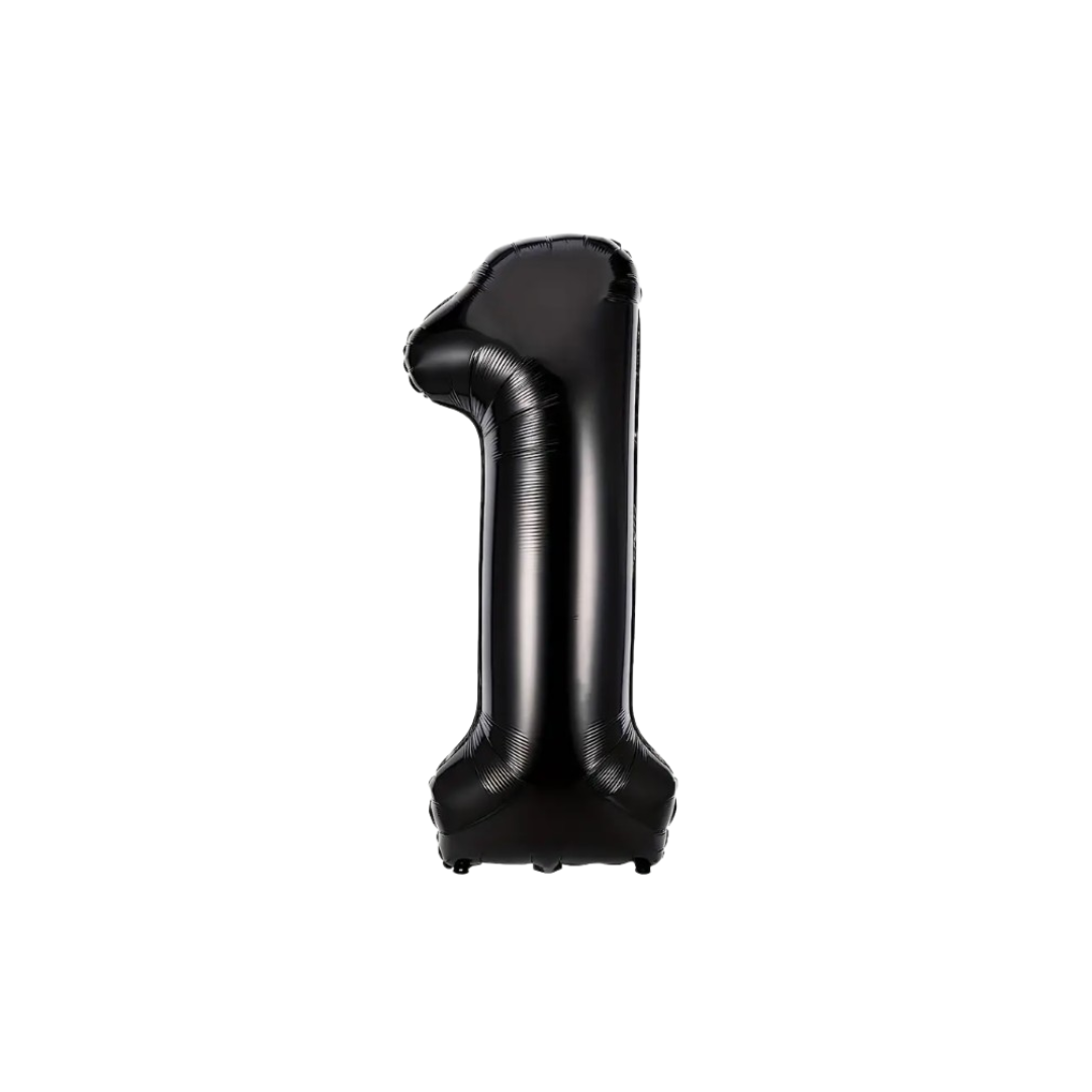 40" Black Number 1 Foil Balloon – Giant Helium Balloon for Birthday Party Decorations