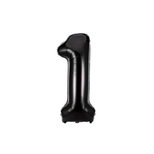 40" Black Number 1 Foil Balloon – Giant Helium Balloon for Birthday Party Decorations