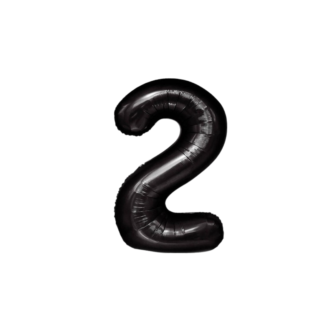 40" Black Number 2 Foil Balloon – Giant Helium Balloon for Birthday Party Decorations