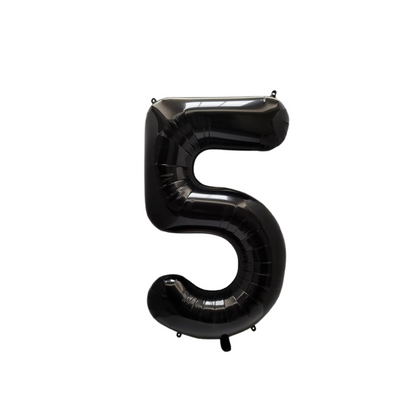 40" Black Number 5 Balloon – Giant Foil Birthday Decoration for Party & Celebration