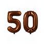 Brown 50th birthday number balloons 40 inch foil set