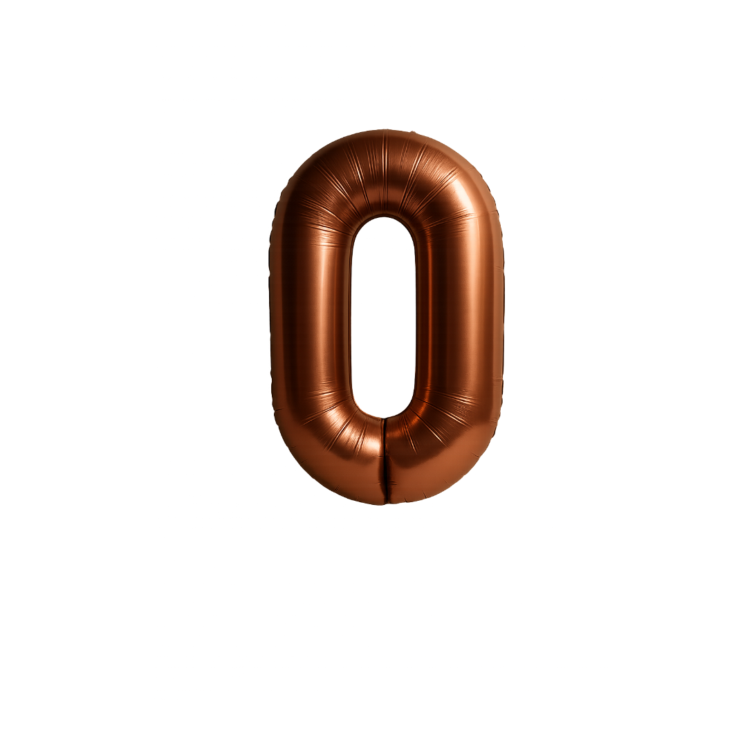 40 inch chocolate brown number 0 foil balloon for 10th 20th 30th birthday UK
