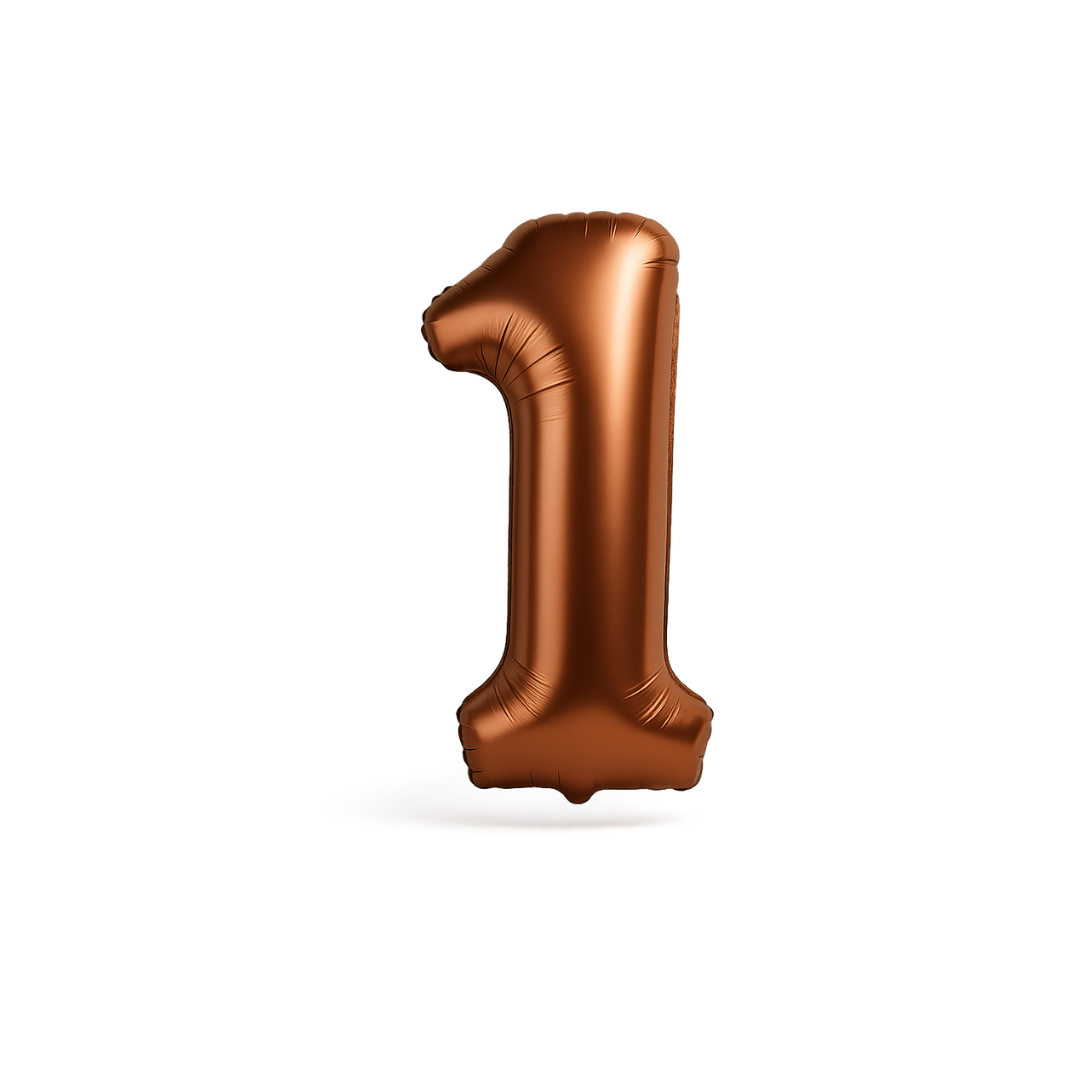 40 inch chocolate brown number 1 foil balloon for 1st 21st birthday party UK