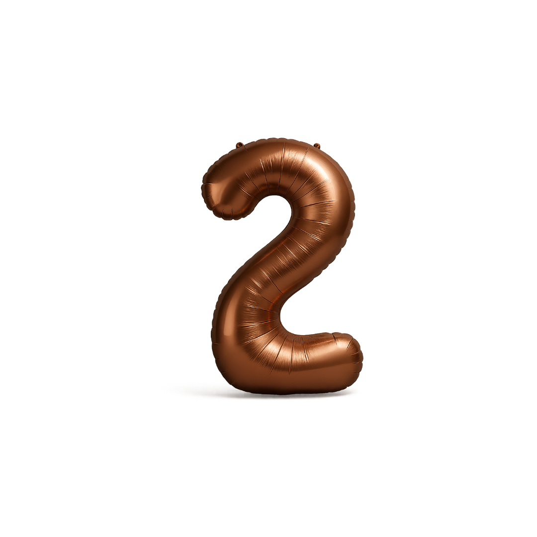 40 inch chocolate brown number 2 foil balloon for 2nd 21st birthday party UK