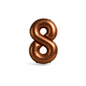 40 inch chocolate brown number 8 foil balloon for 8th 18th 80th birthday UK