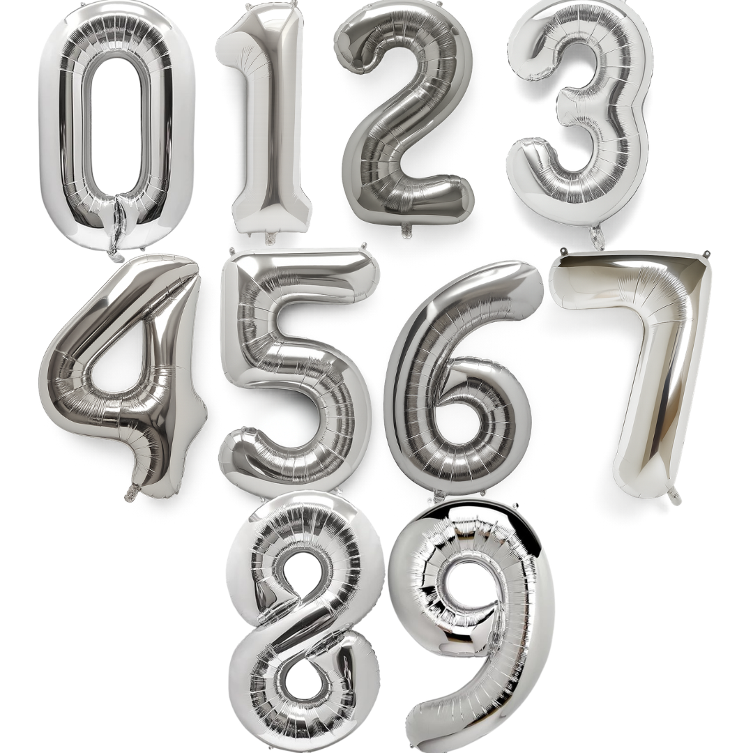 Giant Number Balloon Set 0–9 | Gold Silver Rose Gold & Black | 40" Metallic Foil Birthday Decoration UK
