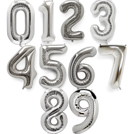Giant Number Balloon Set 0–9 | Gold Silver Rose Gold & Black | 40" Metallic Foil Birthday Decoration UK