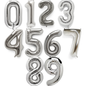 Giant Number Balloon Set 0–9 | Gold Silver Rose Gold & Black | 40" Metallic Foil Birthday Decoration UK