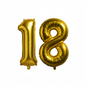 Gold 18th birthday number balloons 40 inch foil set