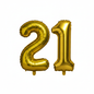 Gold 21st birthday number balloons 40 inch foil set