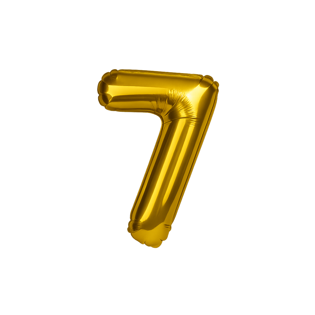 40 inch gold number 7 foil balloon for 7th 17th 70th birthday party UK