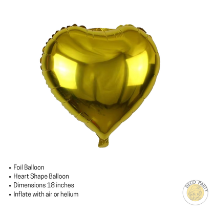 Gold Party Balloon Kit – 12 Metallic Foil Balloons | 6 Gold Stars & 6 Gold Hearts | Birthday, Wedding & Celebration Decor UK