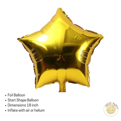 Gold Party Balloon Kit – 12 Metallic Foil Balloons | 6 Gold Stars & 6 Gold Hearts | Birthday, Wedding & Celebration Decor UK