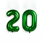 Green 20th birthday number balloons 40 inch foil set