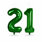 Green 21st birthday number balloons 40 inch foil set