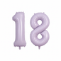 Lavender 18th birthday number balloons 40 inch foil set