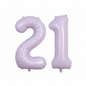 Lavender 21st birthday number balloons 40 inch foil set