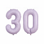 Lavender 30th birthday number balloons 40 inch foil set