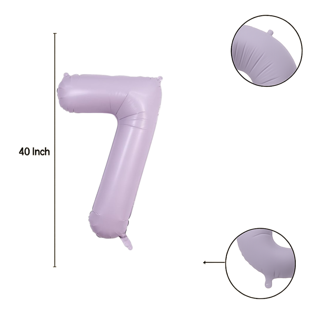 giant lilac lavender number 7 helium balloon for milestone birthday