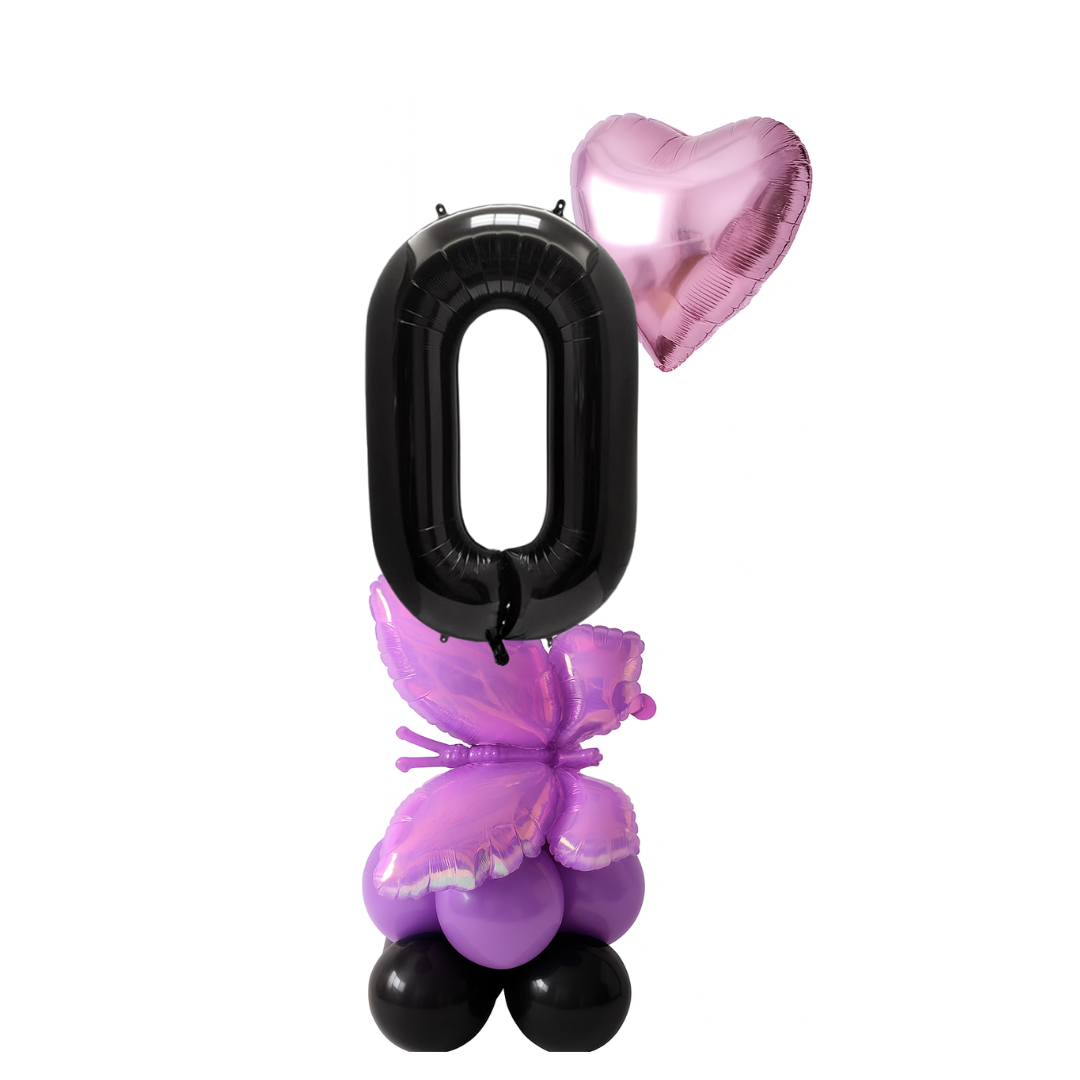 Black number 0 butterfly