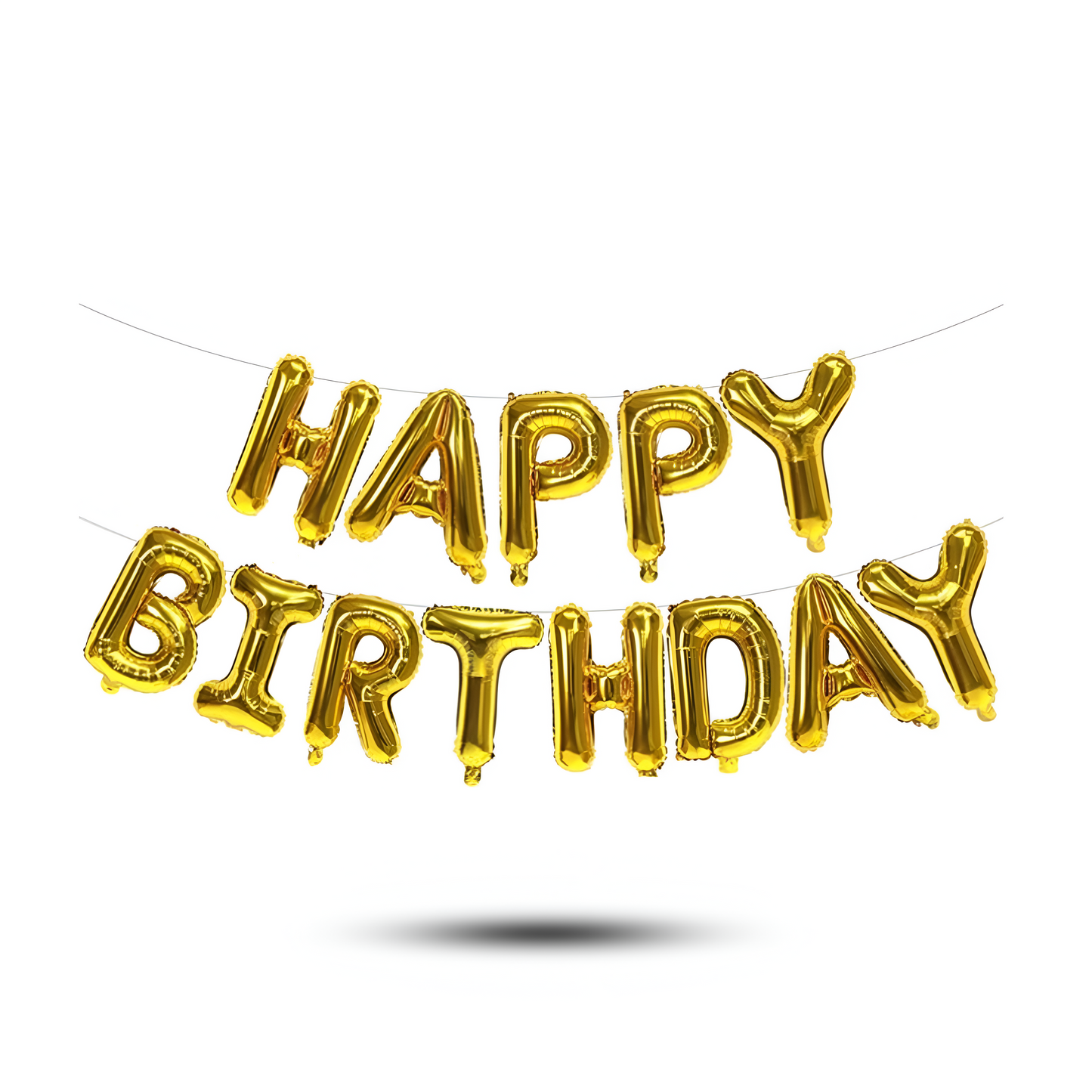 Gold “Happy Birthday” Foil Balloon Banner – Party Decoration (Reusable, 16 Inch Letters) UK