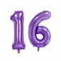 Purple 16th birthday number balloons 40 inch foil set