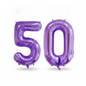 Purple 50th birthday number balloons 40 inch foil set