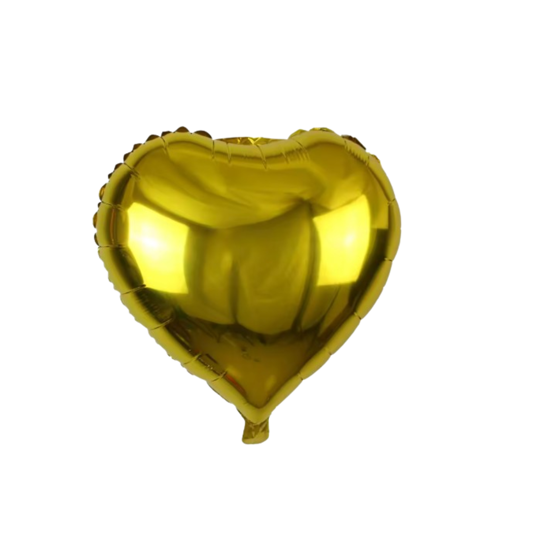 Gold Heart Foil Balloon – 18" Metallic Party Decoration for Weddings & Birthdays