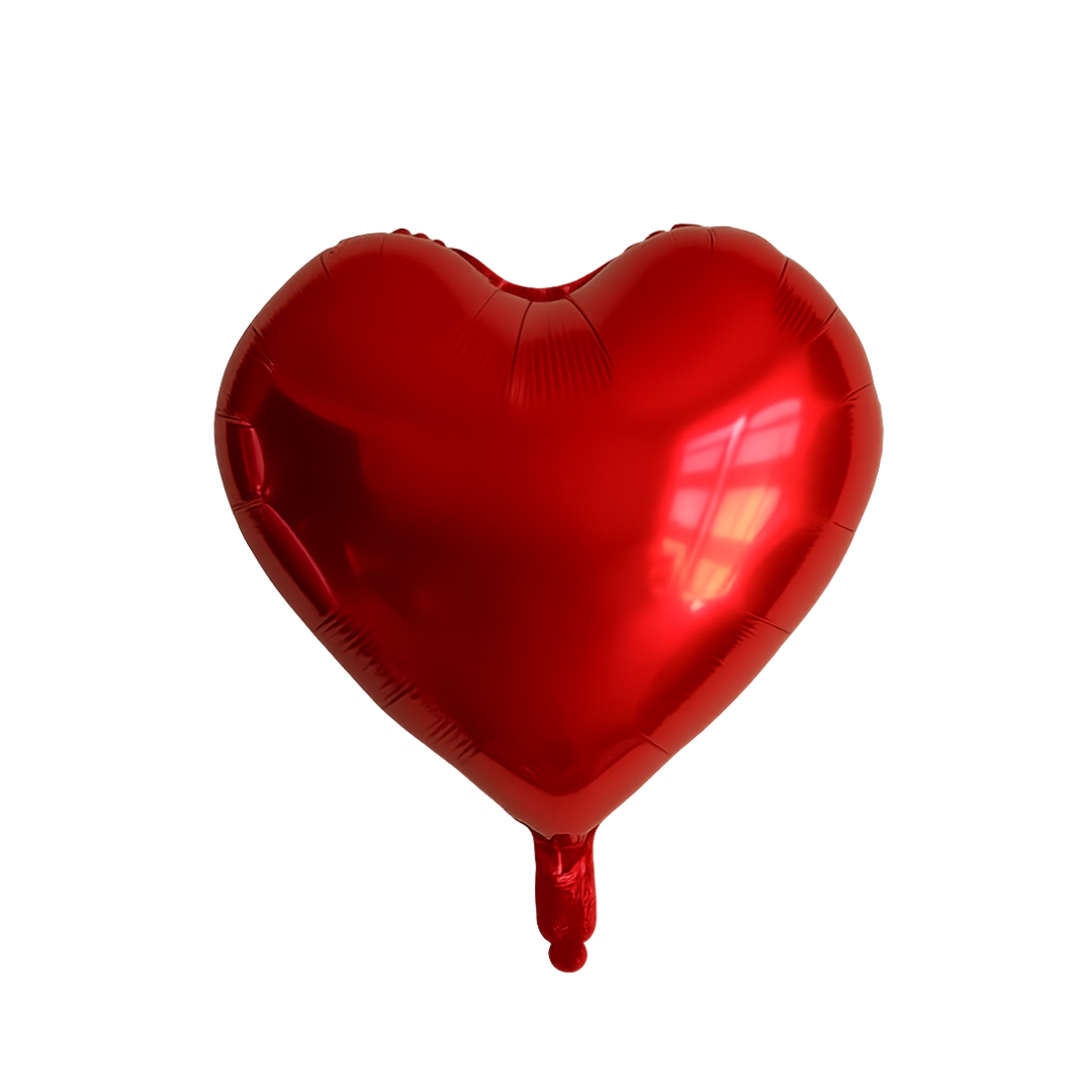 Red Heart Foil Balloon – 18" Romantic Metallic Party Decoration