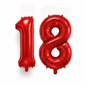Red 18th birthday number balloons 40 inch foil set
