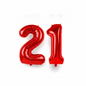 Red 21st birthday number balloons 40 inch foil set