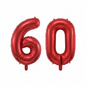 Red 60th birthday number balloons 40 inch foil set