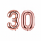 Rose Gold 30th birthday number balloons 40 inch foil set