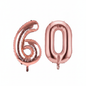 Rose Gold 60th birthday number balloons 40 inch foil set