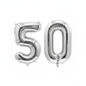 Silver 50th birthday number balloons 40 inch foil set
